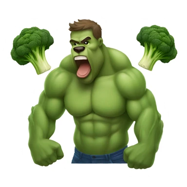 muscular bear man eating a broccoli sticker