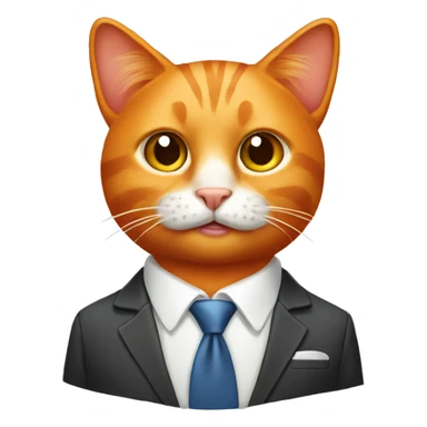 Orange cat in business suit sticker