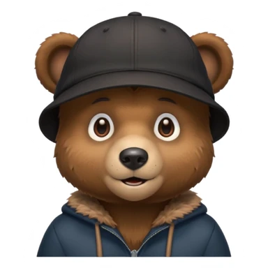 black Bear with cap sticker