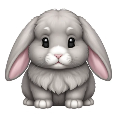 gray mini holland lop bunny sticker