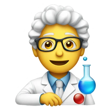 a scientist experimenting with molecules sticker