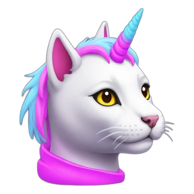 cat unicorn neon pixels sticker
