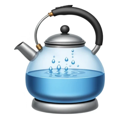 a small pot or kettle filled with water placed on fire, the water is boiling intensely with visible steam and bubbles rising, bright lighting, clean white background



 sticker