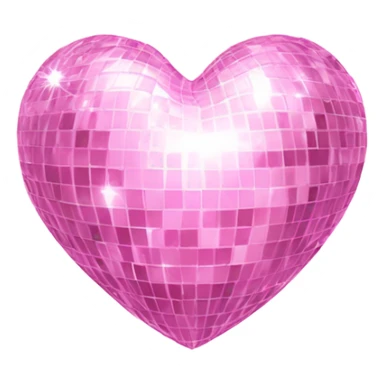 Baby pink disco ball heart that sparkles  sticker