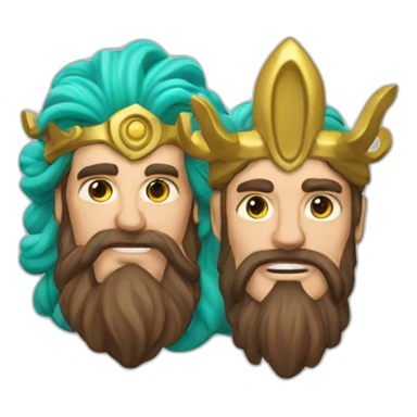 Couple poseidon (trident) et sirène sticker