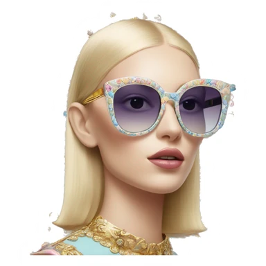 Dolce and Gabbana sunglasses with colourful pastel ornament and golden detais  sticker