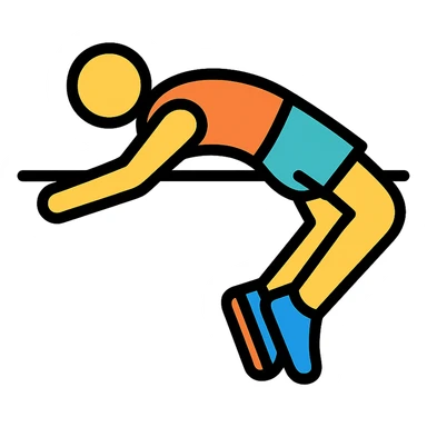 color outline icon of a high jump athlete sticker