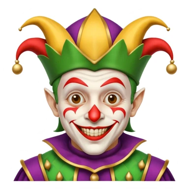 crazy funny colorful human jolly joker, medieval, vintage, court jester, mac os icon sticker