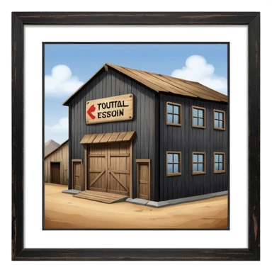 warehouse in i need a sign that points IN sticker