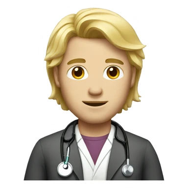 men blond medium hair doctor sticker