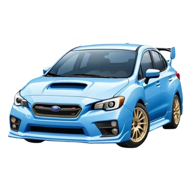 baby blue and white subaru impreza wrx sti  sticker