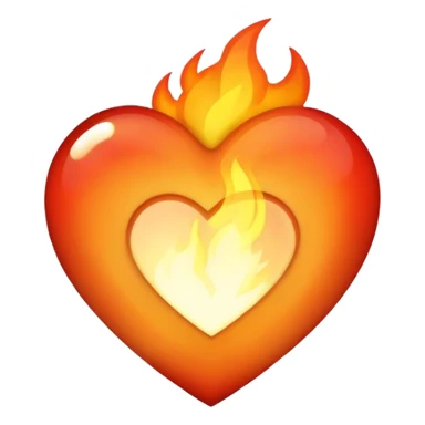 Fire with beige heart aesthetic  sticker