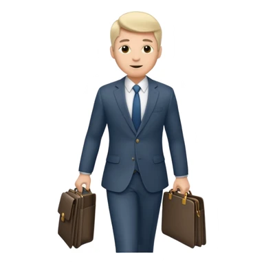 Man with portfolio heading to work. sticker