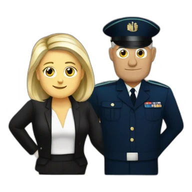 Marine le pen  avec un homme noir sticker
