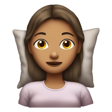 Girl laying in bed with a peace sign sticker