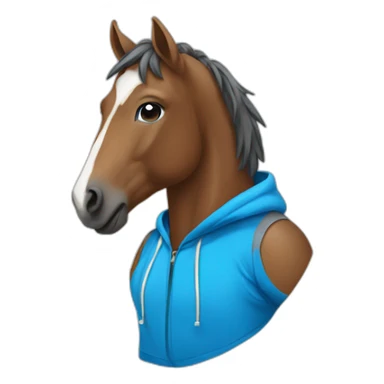 horse wearing blue hoodie sticker