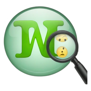 The letter W under a magnifier sticker