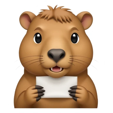 emoji of capibara chewing white paper sticker