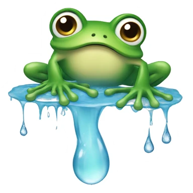 froggie with drops of water  running down the legs sticker