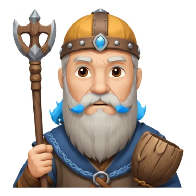 Old viking chief with long beard and staff sticker