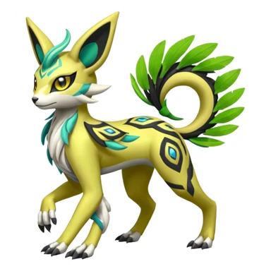  Exotic Feathery Meloetta-Zygarde-Zeraora-Renamon-Protogen-Palkia-hybrid-fusion-Fakémon-creature, full body sticker