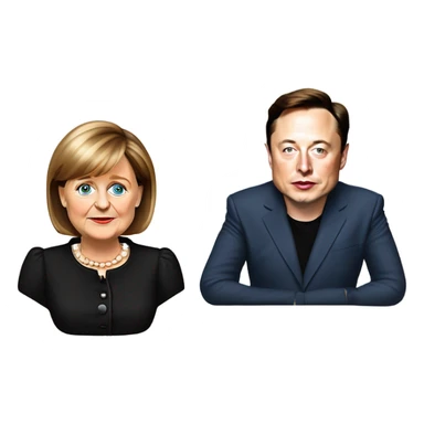 Angela Merkel und Elon Musk sticker