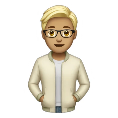 blonde Asian male fashionista sticker