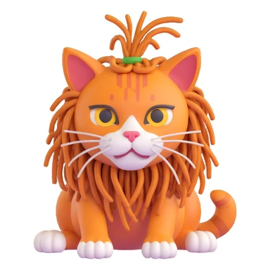 orange cat with dreads sticker