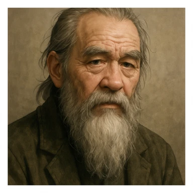 realistic anime style old man with a beard sticker