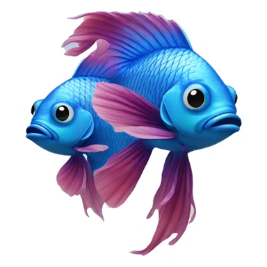 Two blue beta fish sticker