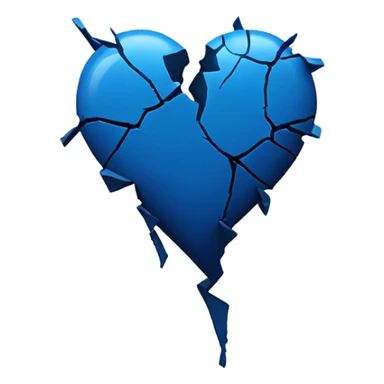 broken blue heart sticker