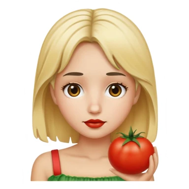 Tomatoe with blonde boy hair with black roots sticker