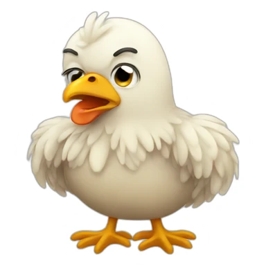 crying sad chicken sticker