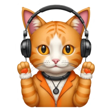 cat, dj, headphones sticker