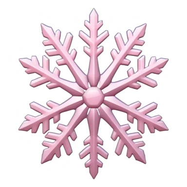 pale pink snow flake 3d bold icy translucent texture sticker