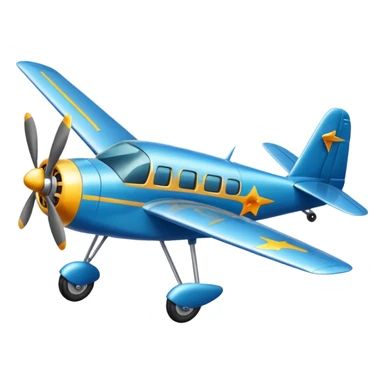 A small propeller plane with a bright painted nose and sturdy landing gear flying low and fast.
 sticker