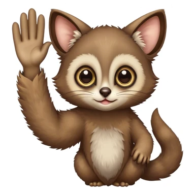 a galago raising hand sticker