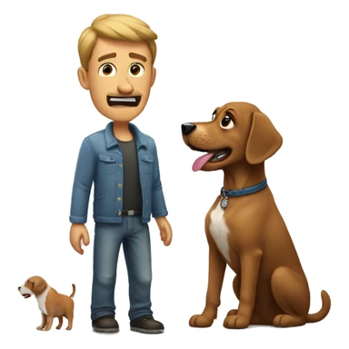 Man taunts dog sticker