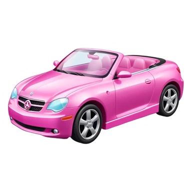 pink barbie convertible car sticker