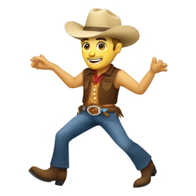 Caucasian Cowboy dancing sticker