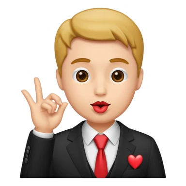 man in suite blowing a kiss. sticker