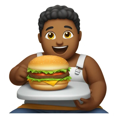 fat dominican kid eating a burger sticker