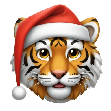 Tiger with Santa hat sticker