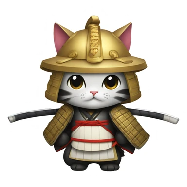 A cat samurai sticker