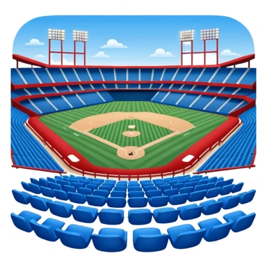 baseball stadium blue (#00A3E0) and red (#F9423A) sticker