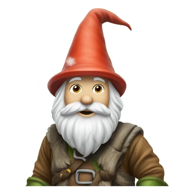 Gnome in the forest with snow sticker