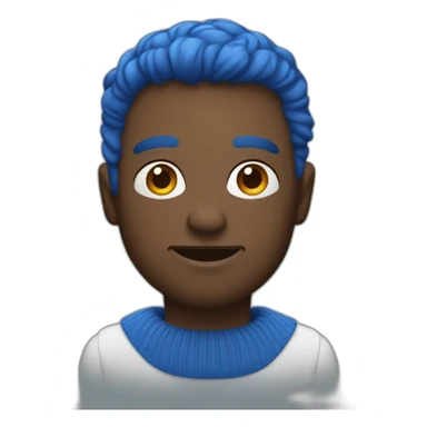 Homme avec des yeux bleu et un pull sticker