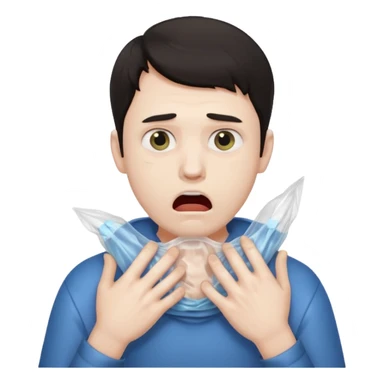 torture, man choking plastic bag sticker