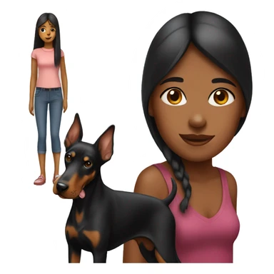 girl with doberman  sticker