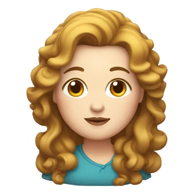 chubby white woman in her forties, with long curly brown hair sticker